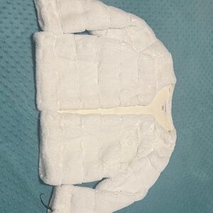 Calvin Klein Ivory Faux Fur Jacket